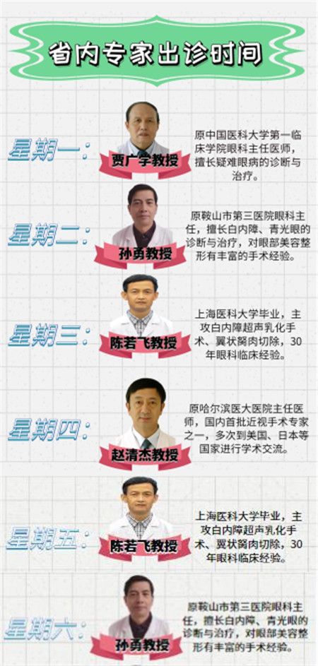 【通知】新調整 博愛(ài)眼科專(zhuān)家出診時(shí)間表！(圖1)